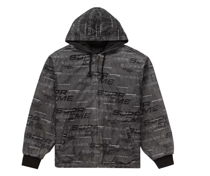 Supreme Reversible Dimensions Logo Denim Work Jacket Black