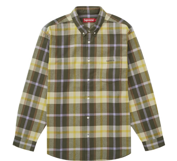 Supreme Plaid Flannel Shirt (FW23) Green
