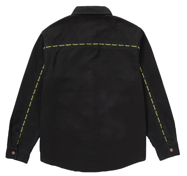 Supreme Logo Taping Work Shirt Black