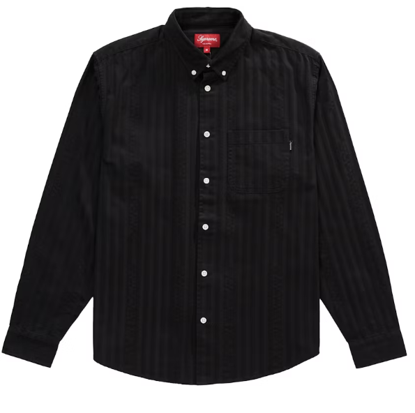 Supreme Jacquard Stripe Twill Shirt Black
