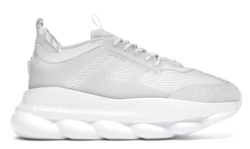 Versace Chain Reaction White Mesh Rubber Suede