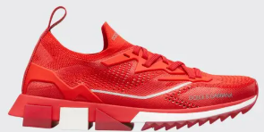 Dolce & Gabbana Sorrento Mesh Lace-Up Sneakers Red
