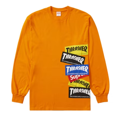 Supreme Thrasher Multi Logo L/S Tee Orange
