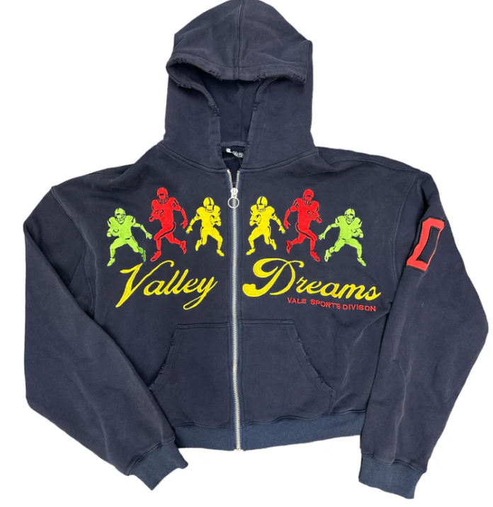 Vale Valley Dreams Navy Zip Up Hoodie