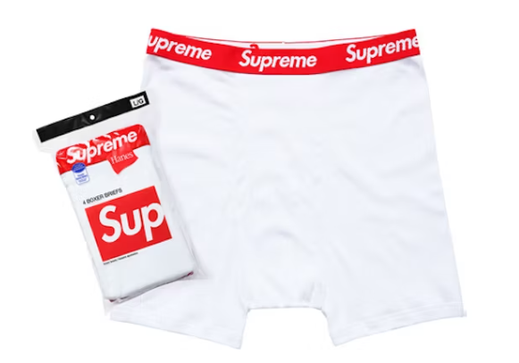 Supreme Hanes Boxer Briefs (4 Pack) White