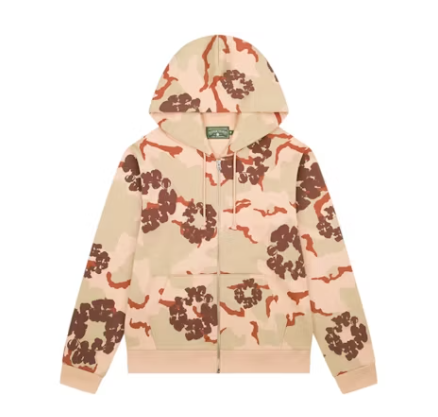 Denim Tears The Cotton Wreath Zip Sweatshirt Tan Camo