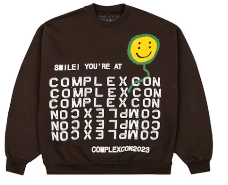 Cactus Plant Flea Market x ComplexCon Smile! Crewneck Dark Brown