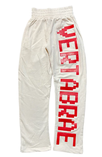 Vertabrae Logo Sweatpants Cream Red