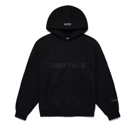 Fear of God Essentials Pullover Hoodie Applique Logo Black