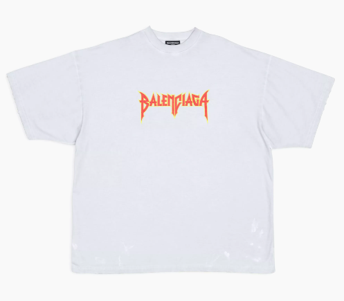Balenciaga Metal Vintage Oversized T-Shirt White Multi