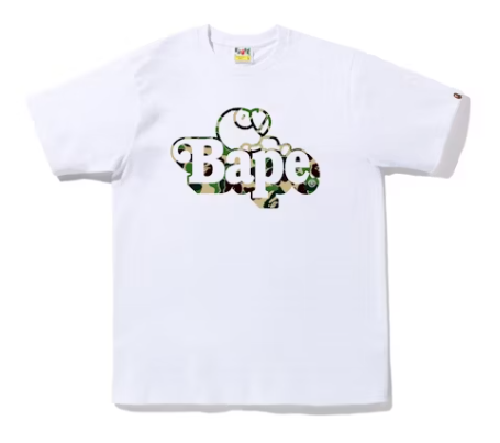 BAPE ABC Camo Milo on Bape Tee White Green