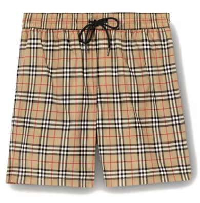 Burberry Check Drawcord Swim Shorts Archive Beige