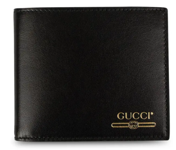 Gucci Leather Wallet with Gucci Logo (8 Card Slot) Black