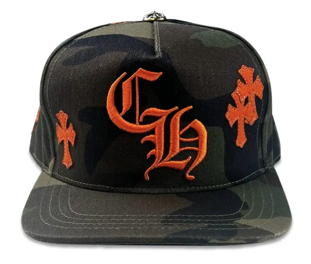 Chrome Hearts Cross Patch Hat Camo/Orange
