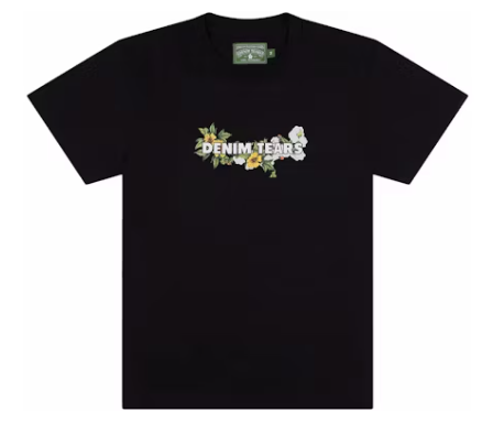 Denim Tears Floral Logo Tee Black