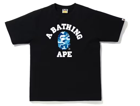 BAPE ABC Camo College Tee Black/Blue