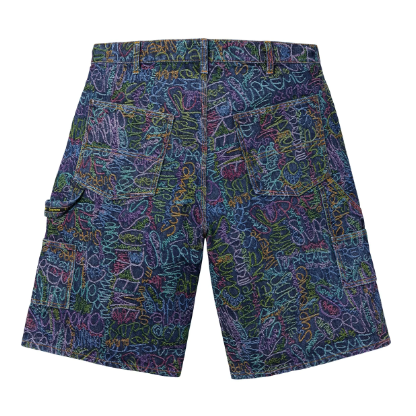 Supreme Handwriting Double Knee Denim Short Indigo