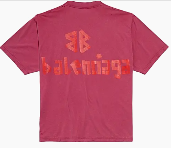 Balenciaga Tape Type T Shirt Raspberry