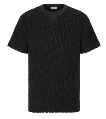 Dior Oblique Towel Terry Cotton Jacquard T-shirt Black
