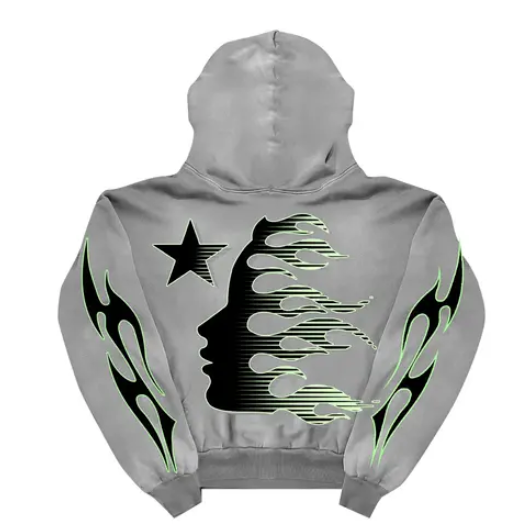 Hellstar Sport Hoodie Grey Green