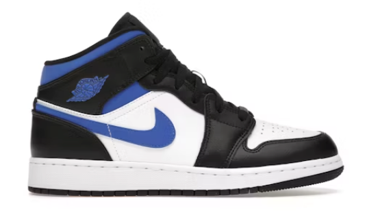Jordan 1 Mid White Black Racer Blue (GS)