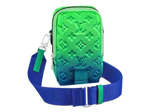 Louis Vuitton Double Phone Pouch Taurillon Illusion Blue/Green