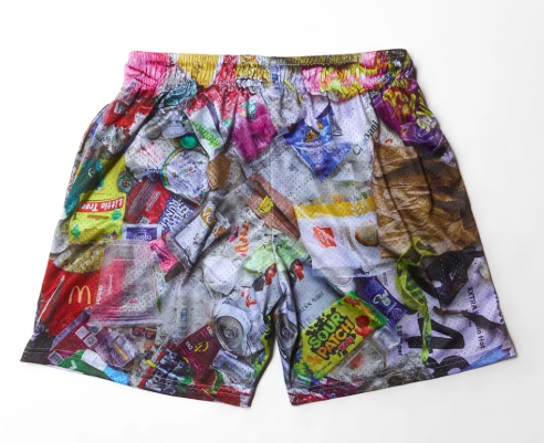 Eric Emanuel Ass Pizza Garbage Mesh Shorts