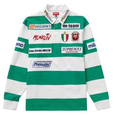 Supreme Stripe Rugby White Green