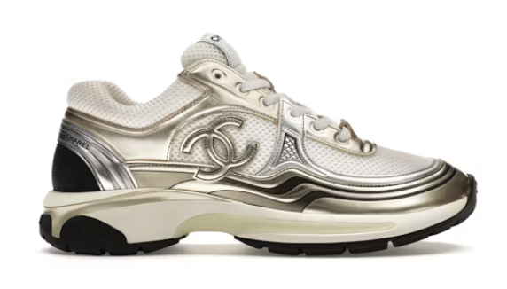 Chanel CC Runner White Gold Silver Laminate