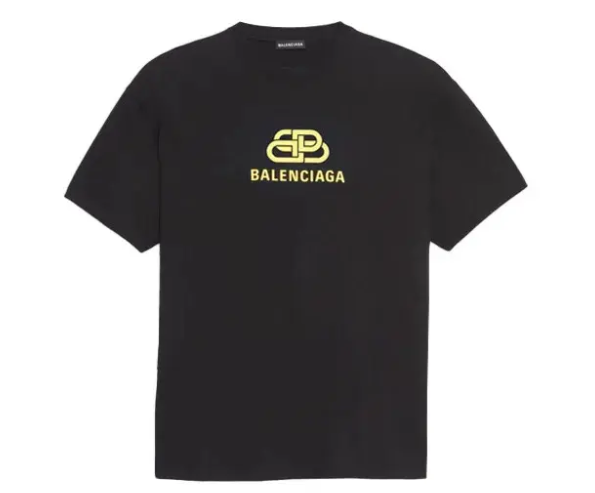 Balenciaga BB Logo Tee Black Yellow