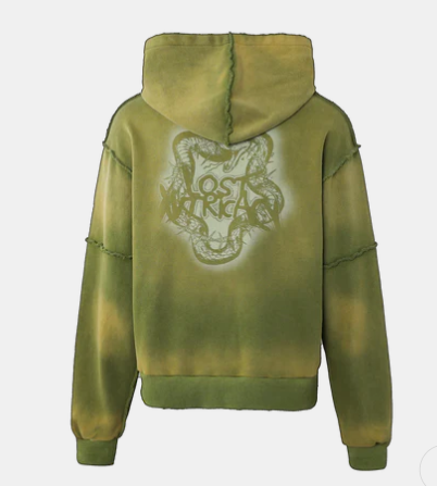 Lost Intricacy Rhinestone Zip Up Hoodie Green