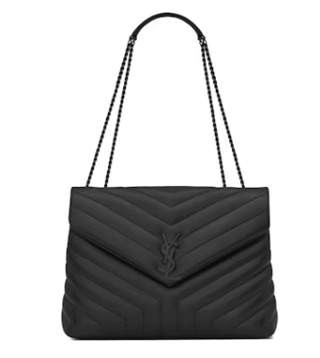 Saint Laurent Loulou Medium Quilted Leather Shoulder Bag Black