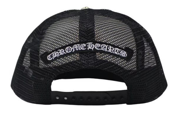 Chrome Hearts Eyechart Trucker Hat Black White Red