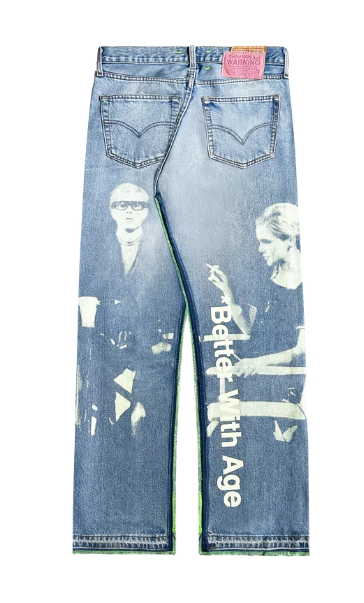 Better With Age Derby Pleated Medium Wash Indigo Jeans