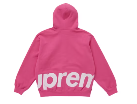 Supreme Big Logo Zip Up Hooded Sweatshirt Magenta