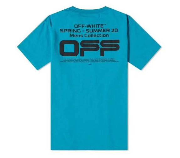 Off-White SS20 Wavy Line T-Shirt Blue