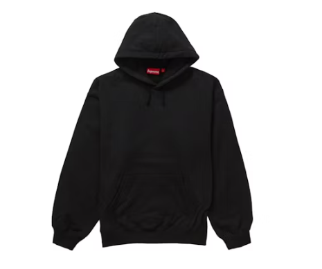 Supreme Satin Appliqué Hooded Sweatshirt (FW23) Black