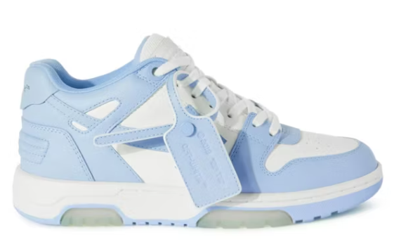 OFF-WHITE OOO Low Out Of Office Calf Leather White Light Blue