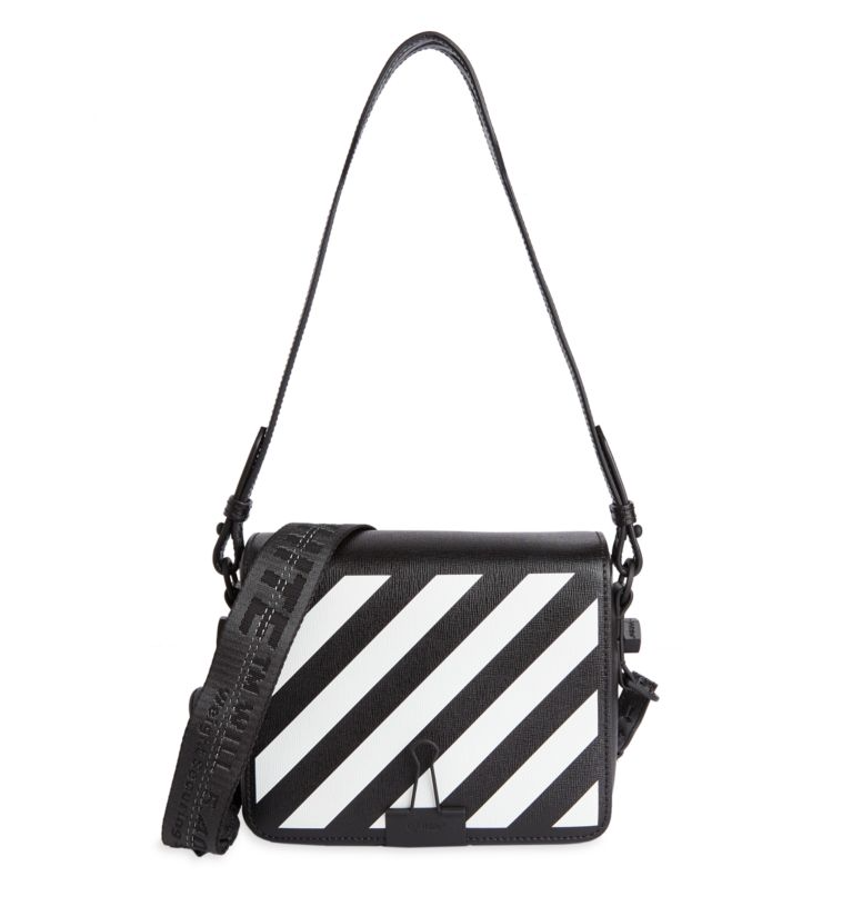 Off White Binder Clip Leather CrossBody Bag