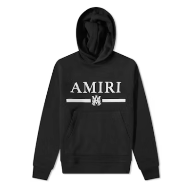 AMIRI Ma Bar Logo Hoodie Black/White