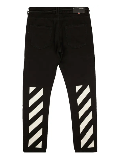 Off White Diag Slim Short Jeans Black