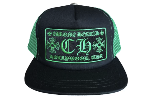Chrome Hearts CH Hollywood Trucker Hat Black/Green