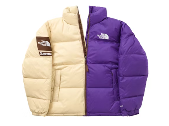 Supreme The North Face Split Nuptse Jacket Tan