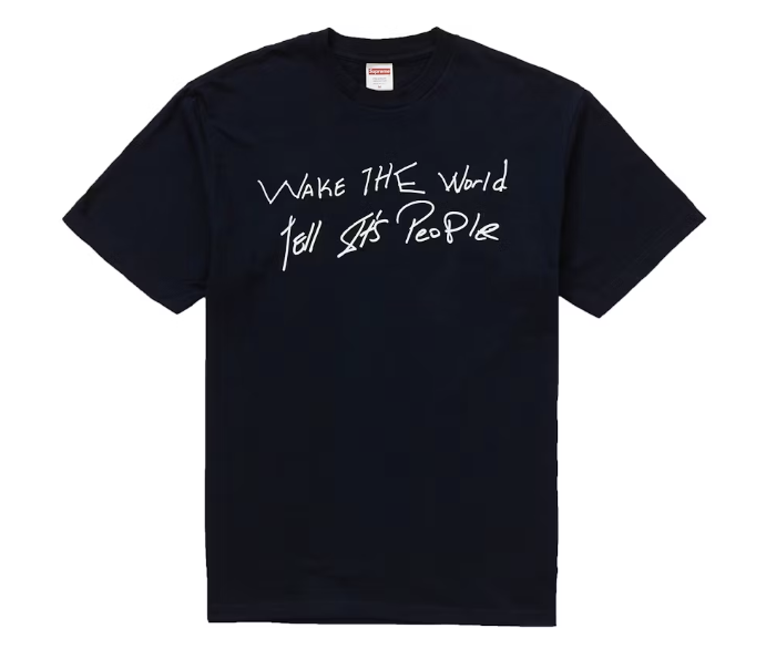 Supreme Buju Banton Wake The World Tee Navy