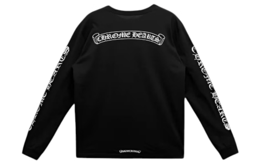 Chrome Hearts Scroll Logo L/S Pocket T-shirt Black
