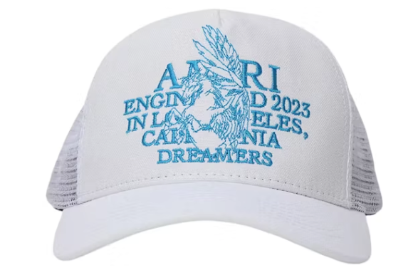 AMIRI Pegasus Trucker Hat White