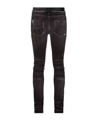 Amiri MX1 Brown Plaid Patch Jeans Black