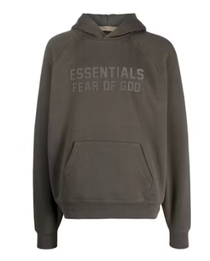 Fear of God Essentials Raglan Hoodie Gray Off Black