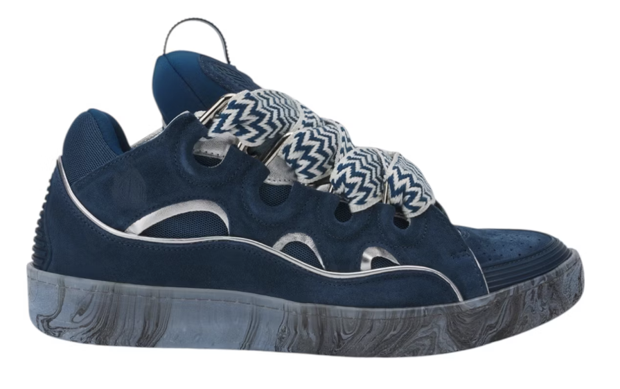 Lanvin Leather Curb Blue Silver