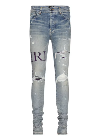 AMIRI Serif Purple Logo Jean Clay Indigo